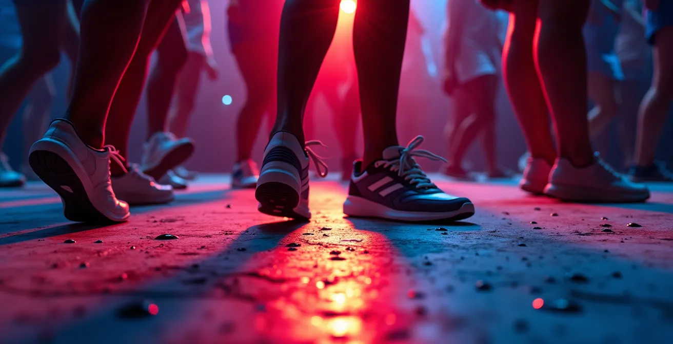 Tanzende Menschenmenge bei einer Funk-Party im Circo Voador in Lapa