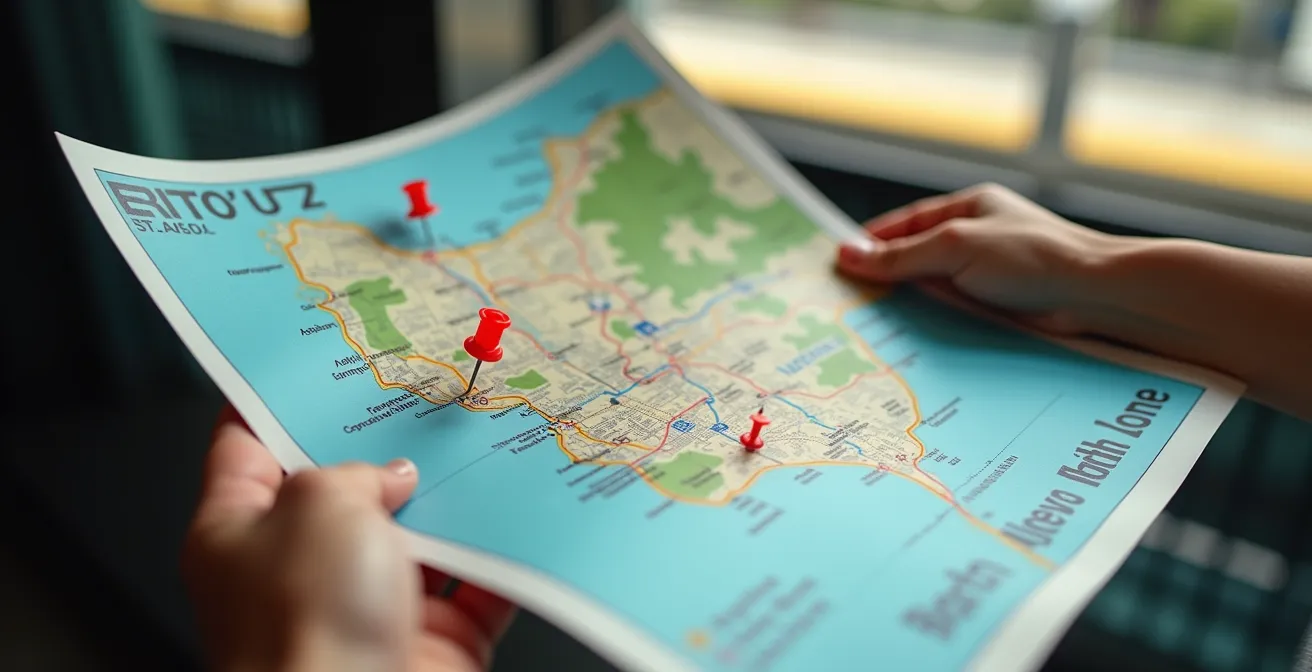 Übersichtskarte der Sambaschulen in Rios Nordzone mit Metro-Stationen