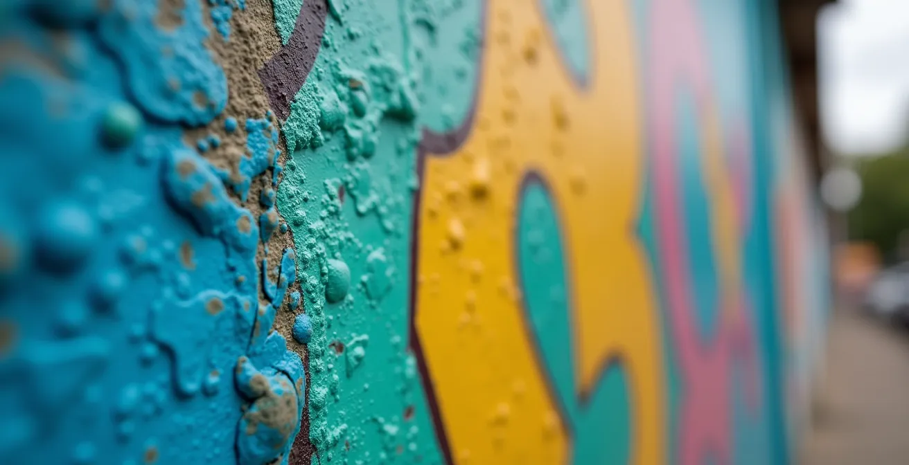 Panoramablick auf die bunten Häuser der Santa Marta Favela mit Christusstatue im Hintergrund